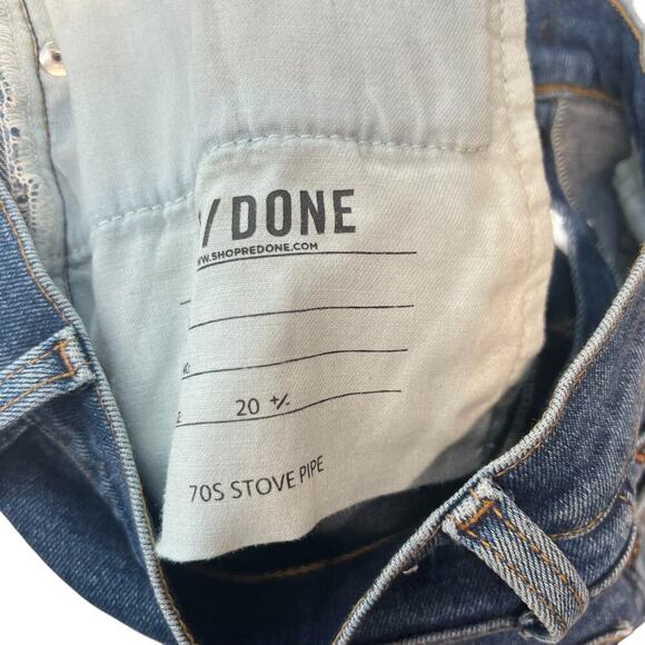 RE/DONE 70s Stove Pipe Jeans Worn True Indigo Blue Denim Size 26 - Picture 13 of 15